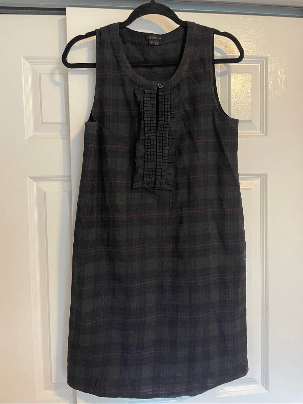 Theory Sleeveless Plaid Dress